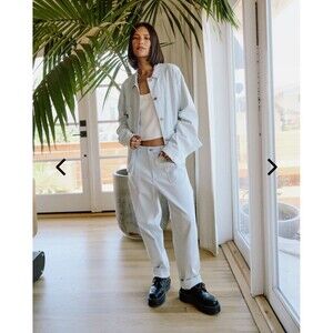 NWT RVCA Dayshift Corduroy Jeans Utility Pants Blue Hickory Striped 25